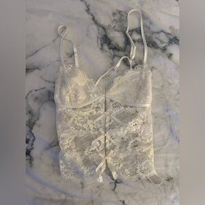 Edikted White Lace Crop Top